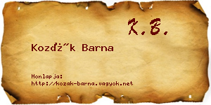 Kozák Barna névjegykártya