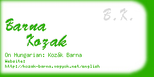 barna kozak business card